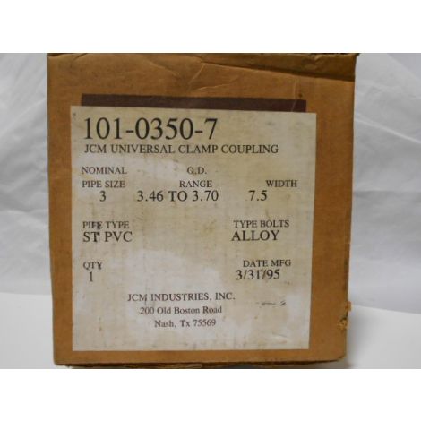 JCM INDUSTRIES 10103507 COUPLING NEW IN BOX